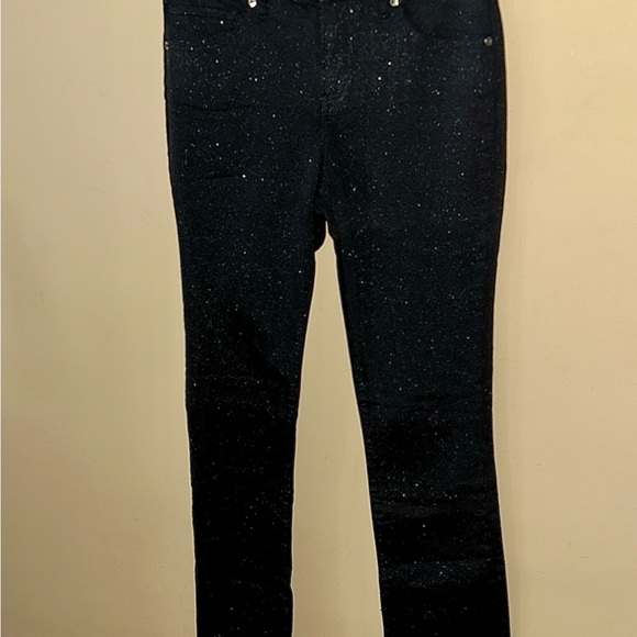 Express Black Glitter Jeans, Bootcut with Vented Hem, 8L - Picture 7 of 7